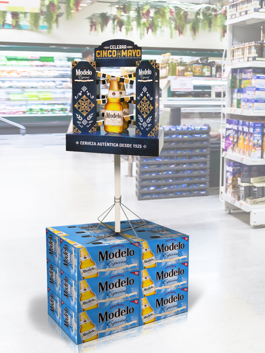 Merchandising Pole Topper for Alc Bev Modelo